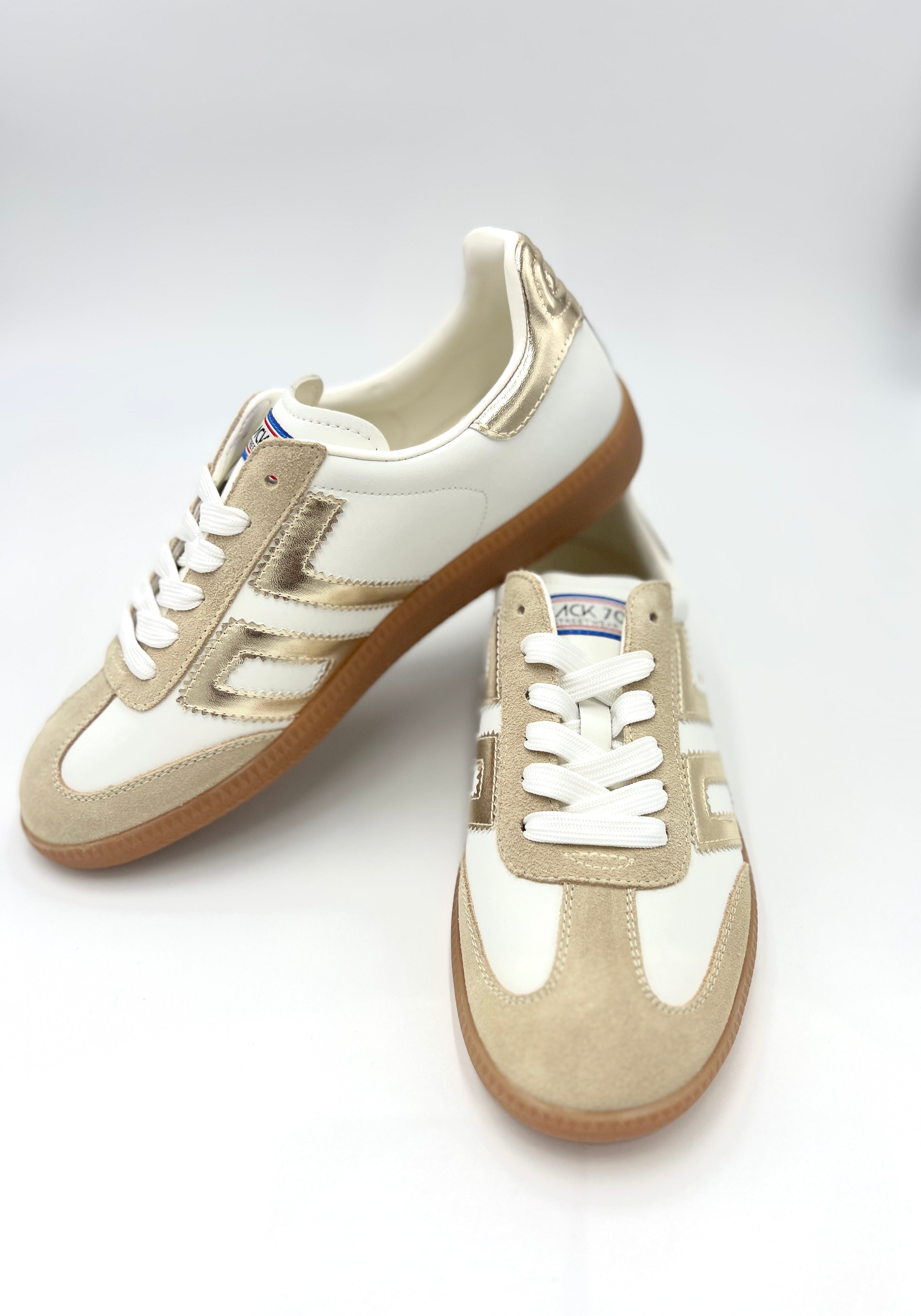 Sneaker CLOUD • Back70 Metallic Beige-Weiß