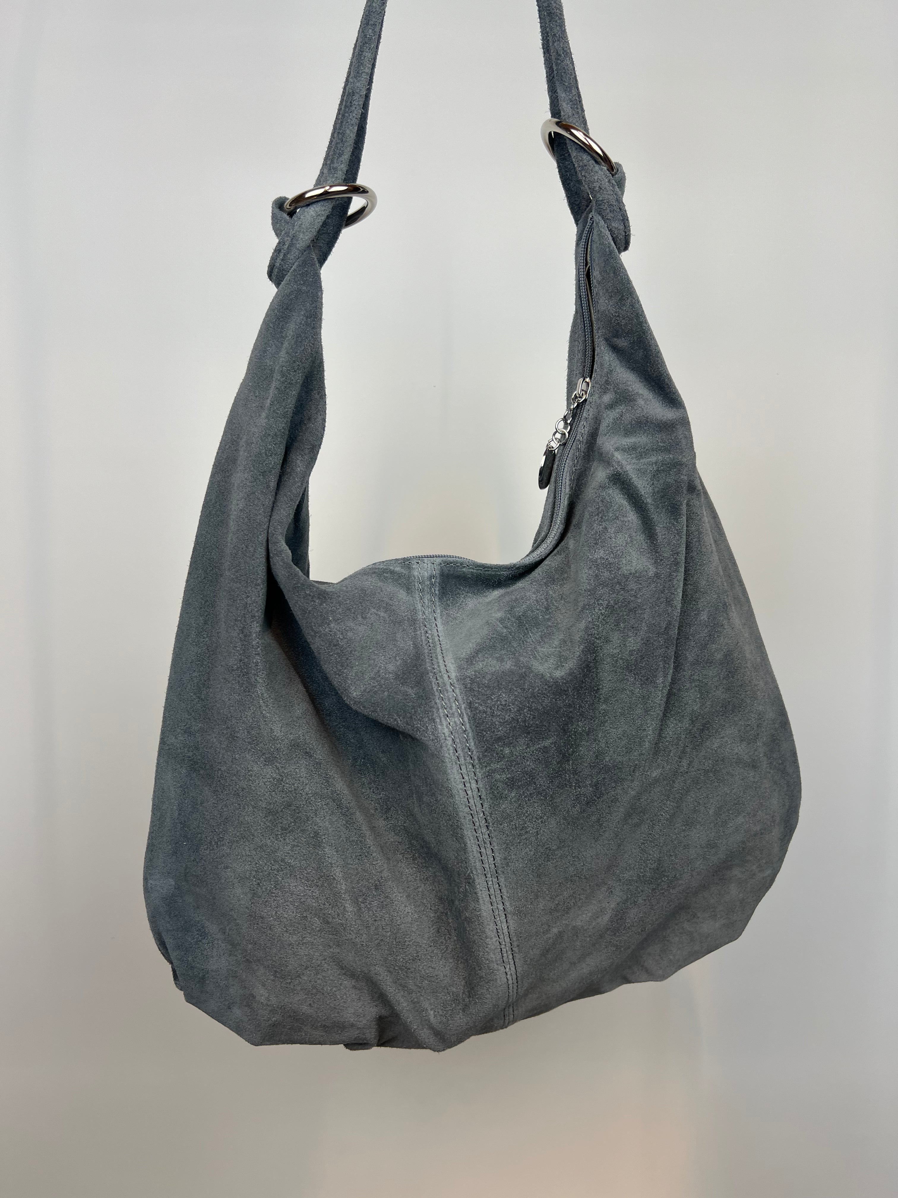 Tasche Velourleder hejMatera • Grau