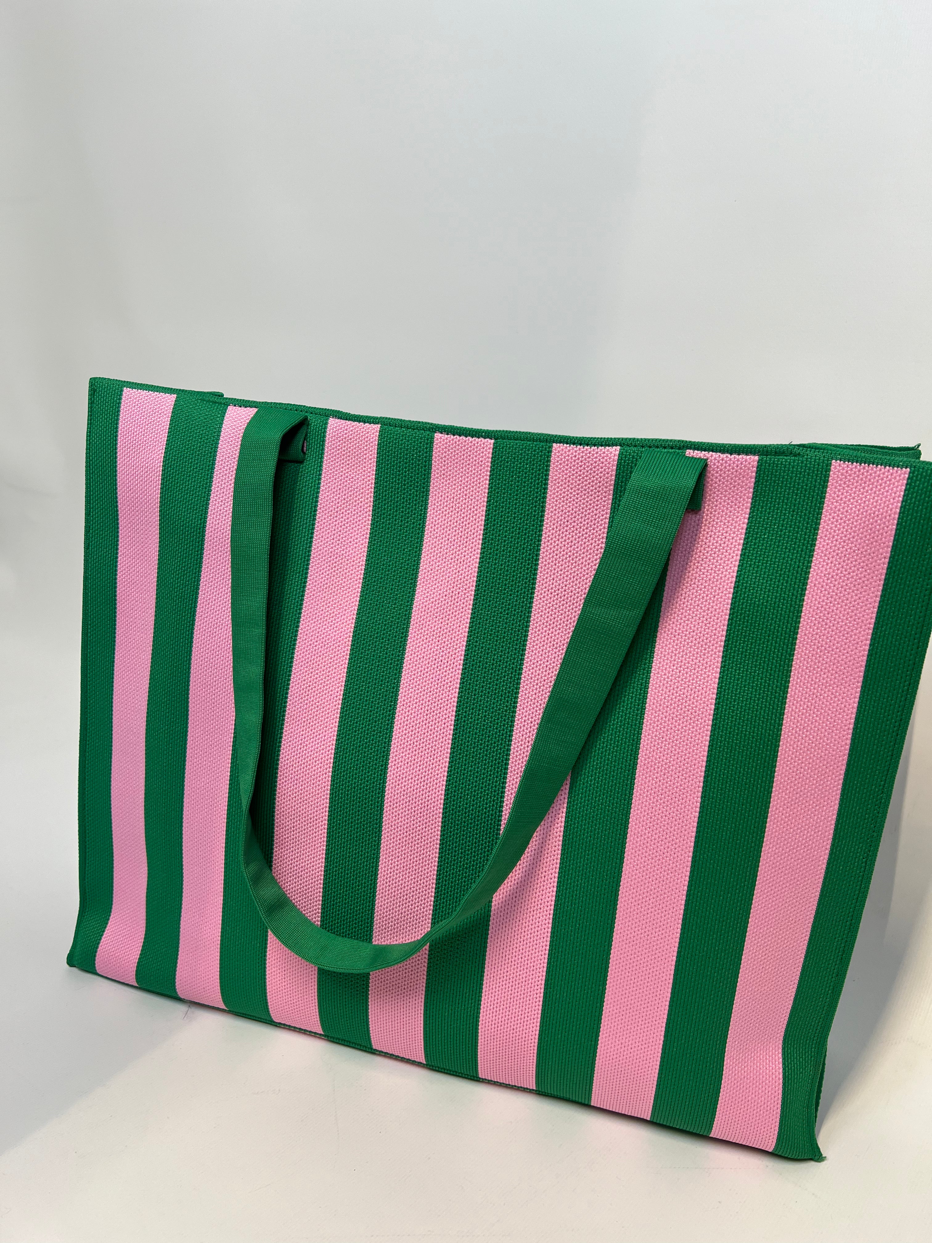 Beachbag hejSTRIPES • Rosa Grün