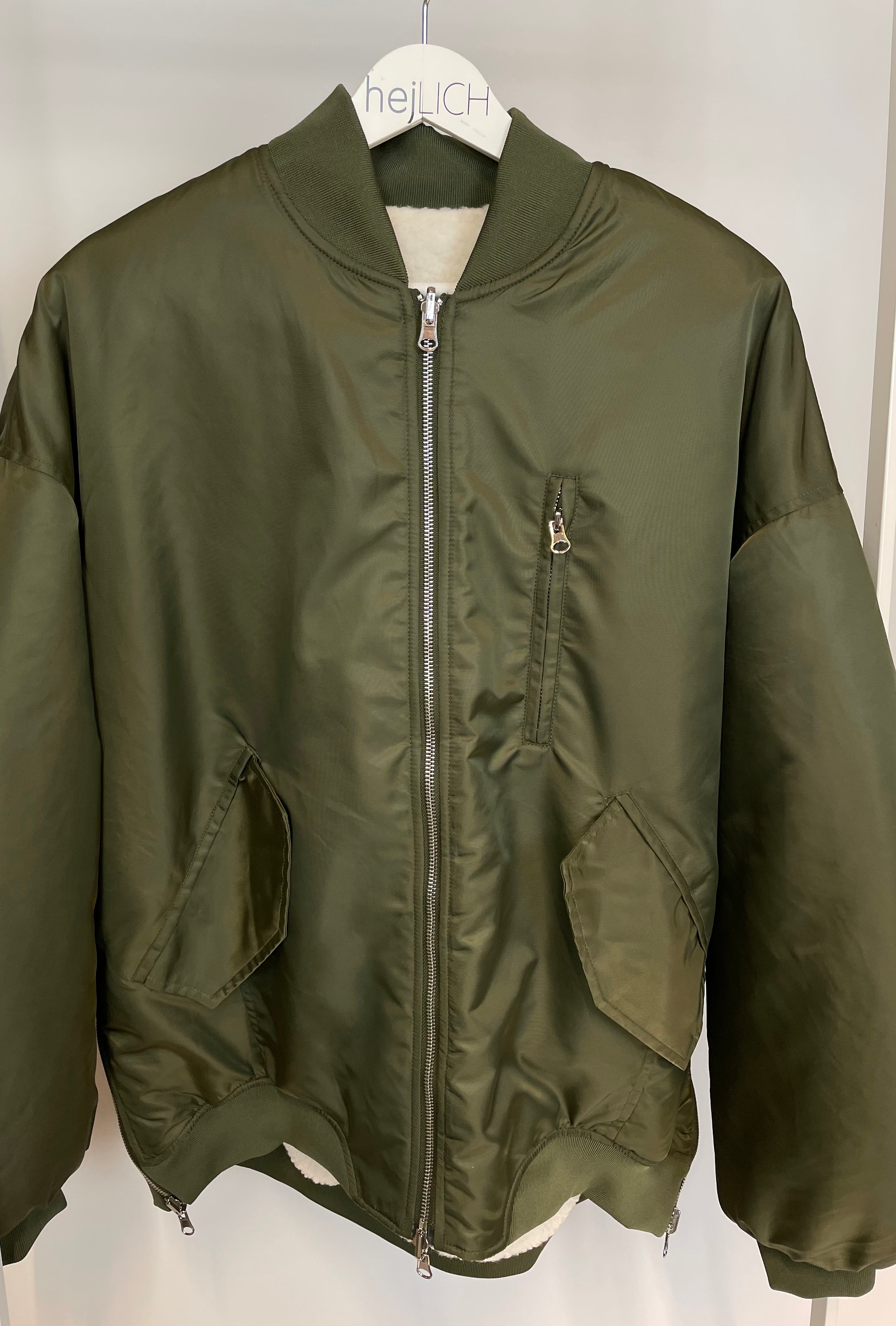 Bomberjacke oversize hejMILA Teddy • Khaki