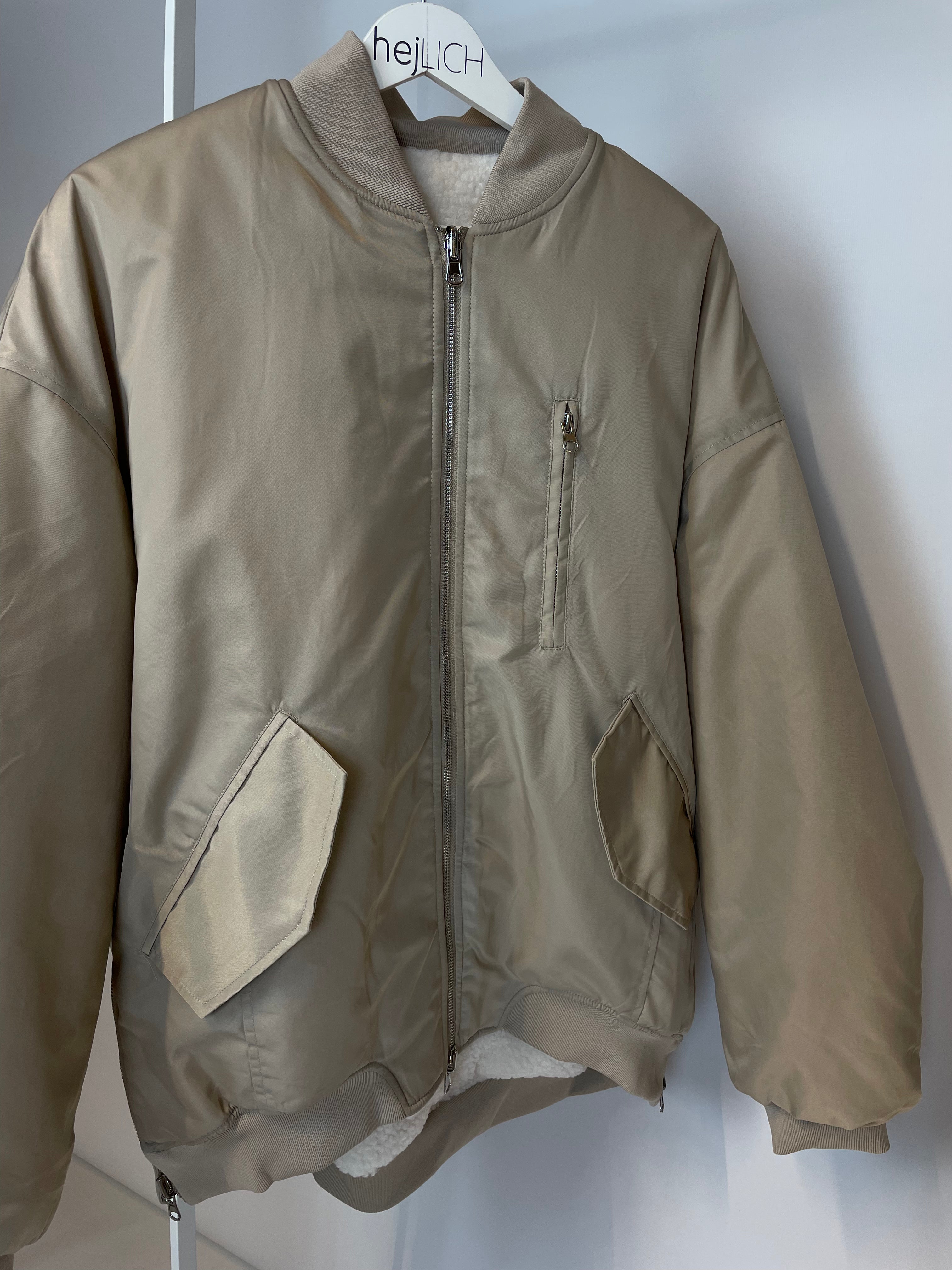 Bomberjacke oversize hejMILA Teddy • Sand