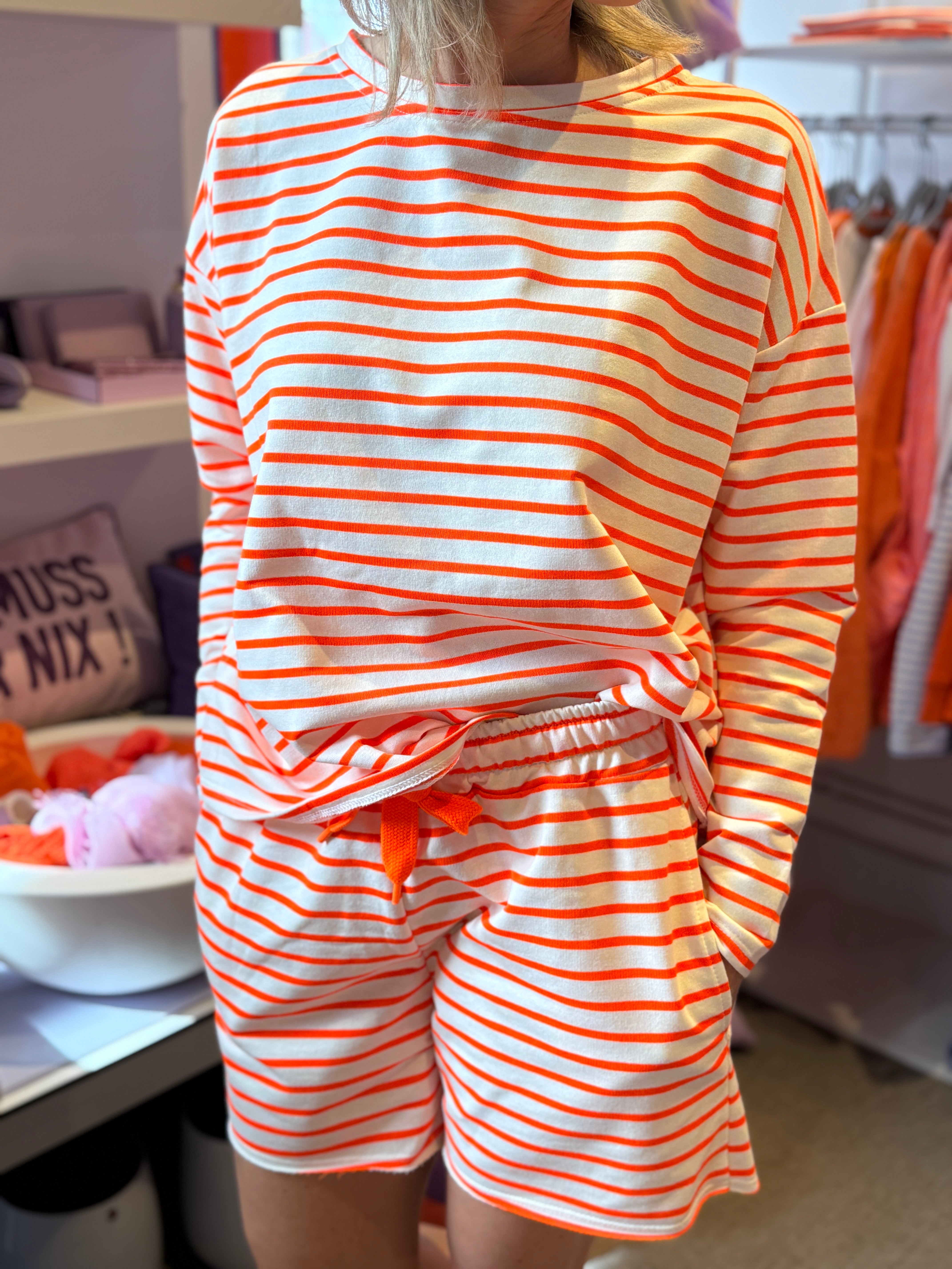 Langarmshirt hejLeona • Orange/Creme