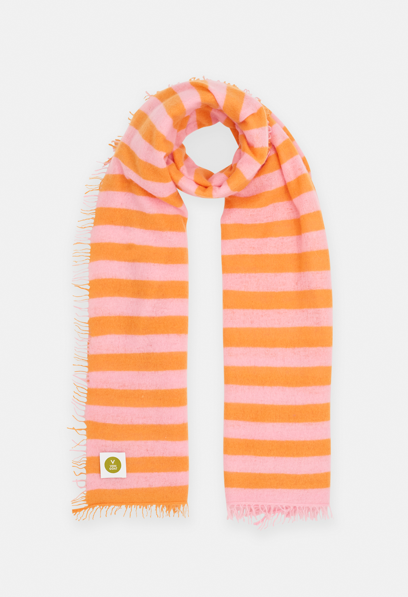 Kaschmirschal • Stripe Carrot Pink • von Goat