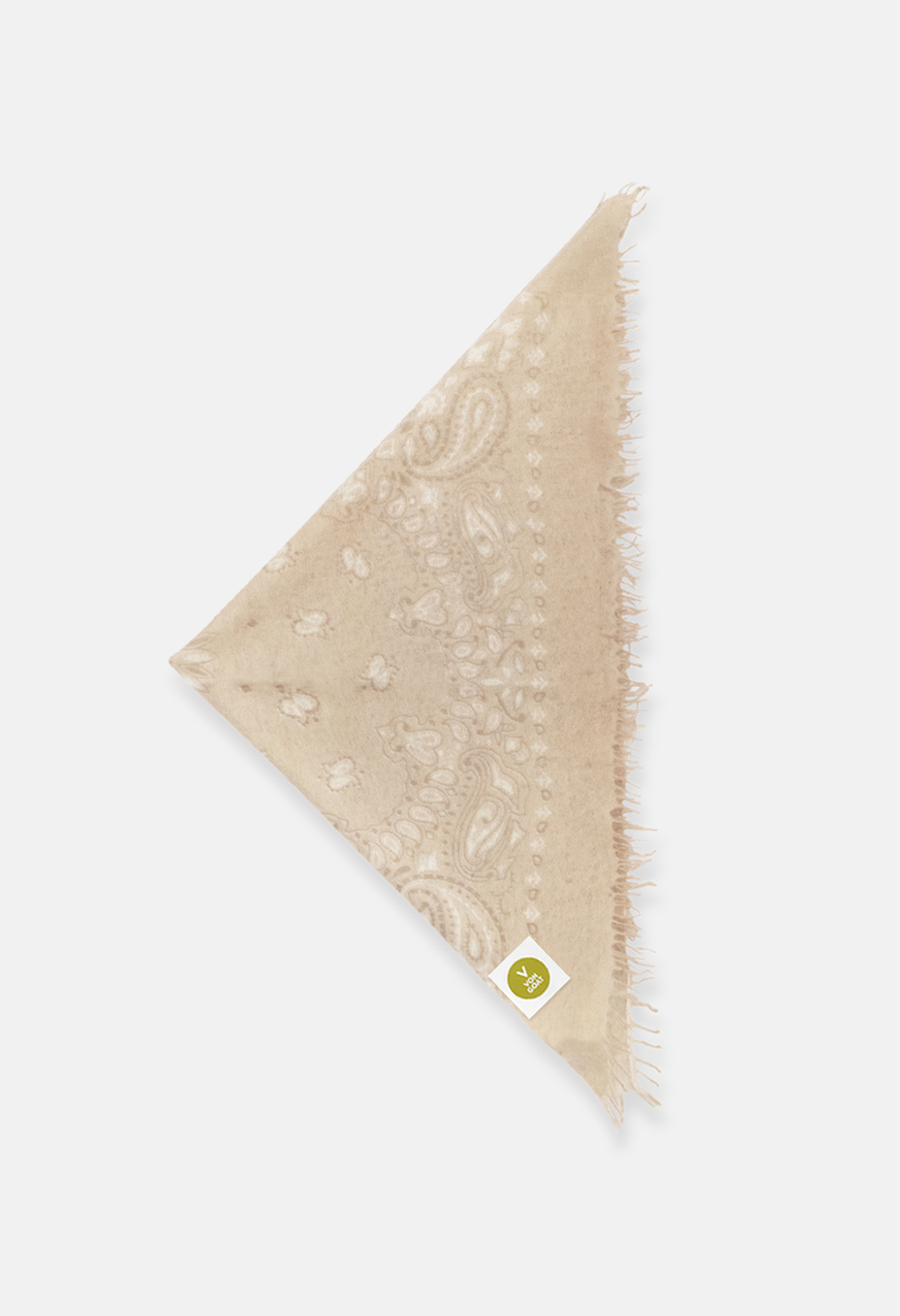 Kaschmir Bandana • Calvina Paisley XL • von Goat • Sand Salbei